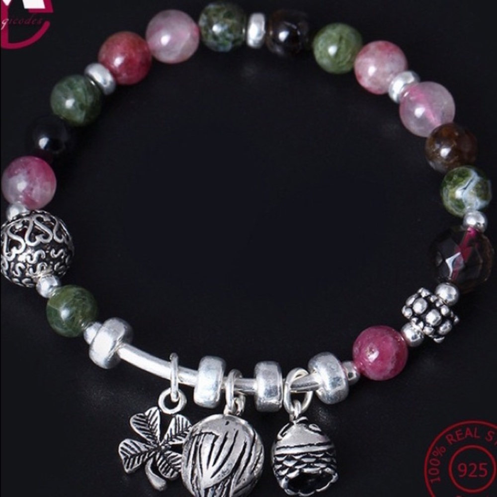 925 Sterling Silver Natural Tourmalines